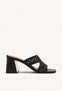 SANDALES MULES À TALONS HAUTS CUIR TRESSÉ KEWAUNEE