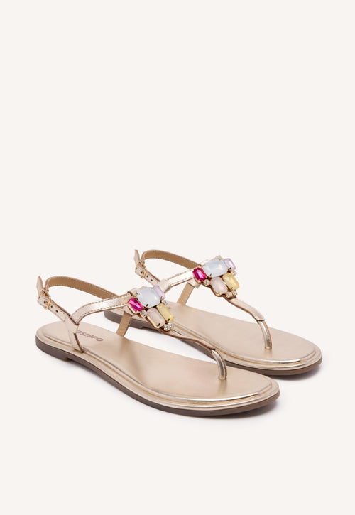 SANDALIAS GRIEGAS PEDRERÍA PIEL RINDGE