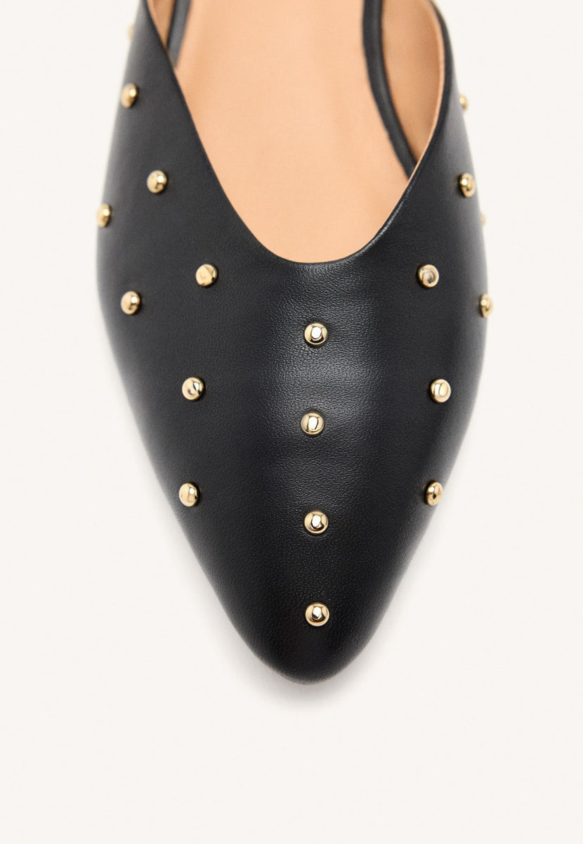 MULES PELLE CON BORCHIE LANARK