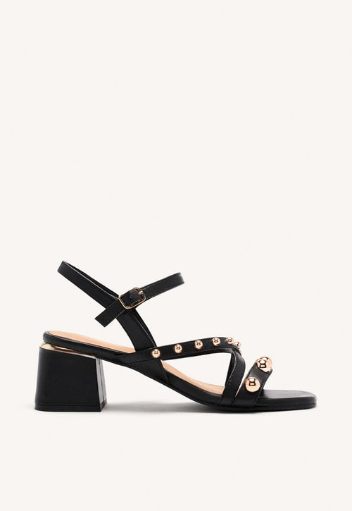 LEATHER STUDDED HEEL SANDALS ABINGTON