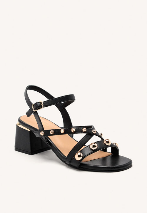 LEATHER STUDDED HEEL SANDALS ABINGTON