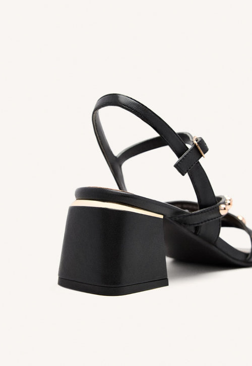 LEATHER STUDDED HEEL SANDALS ABINGTON