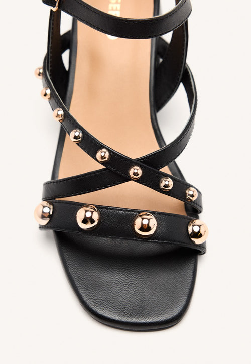 LEATHER STUDDED HEEL SANDALS ABINGTON