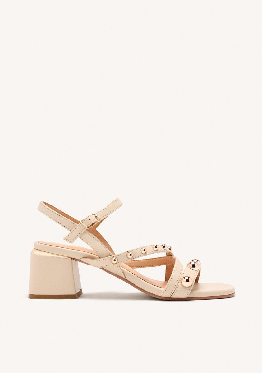 LEATHER STUDDED HEEL SANDALS ABINGTON