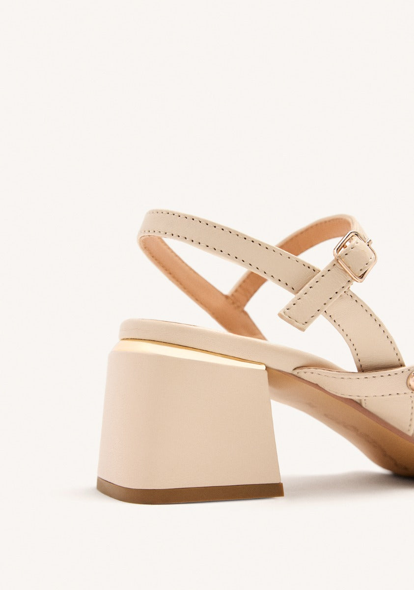 LEATHER STUDDED HEEL SANDALS ABINGTON