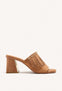 LEATHER FRINGE HEEL MULES SANDALS DIXFIELD