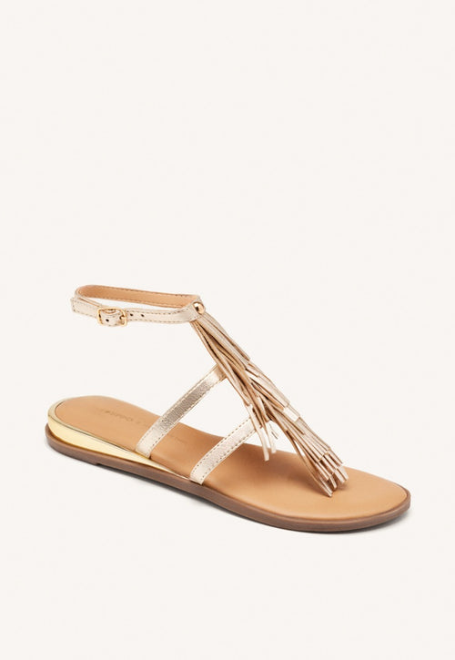 SANDALI GRECI PELLE CON FRANGE SUNAPEE
