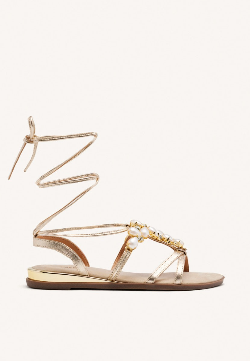 SANDALIAS PERLAS PIEL JANICE