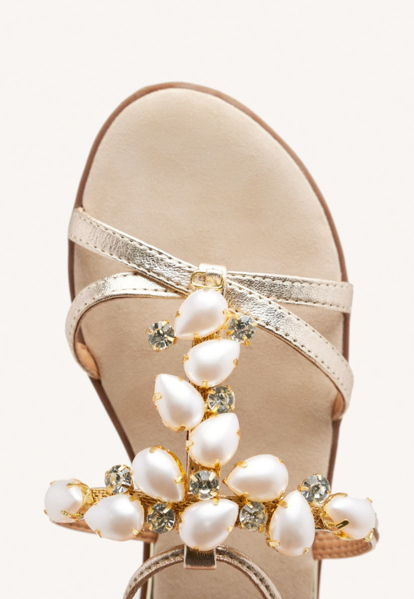 SANDALIAS PERLAS PIEL JANICE