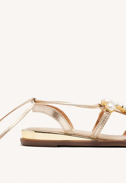 LEATHER PEARL SANDALS JANICE