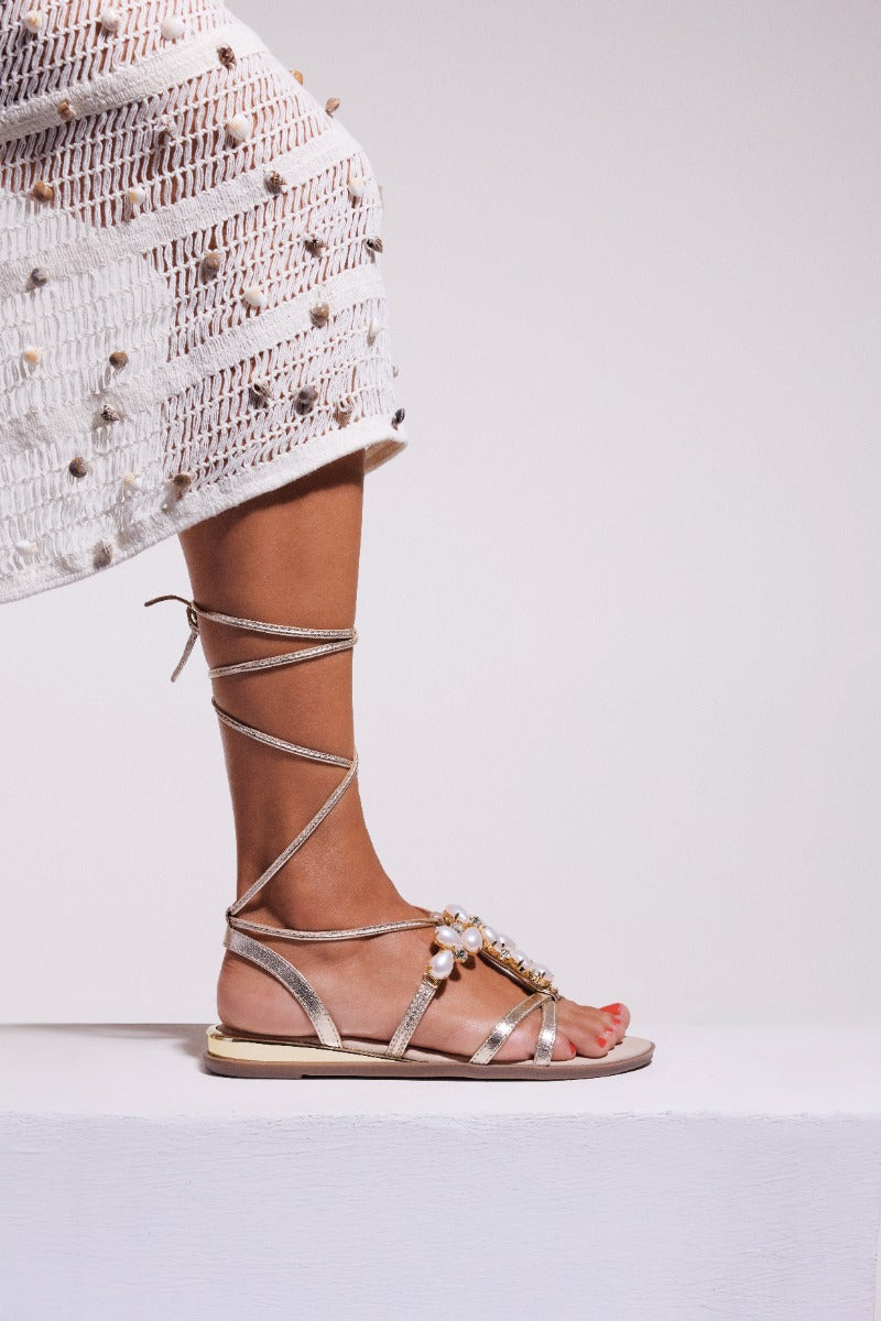 SANDALIAS PERLAS PIEL JANICE