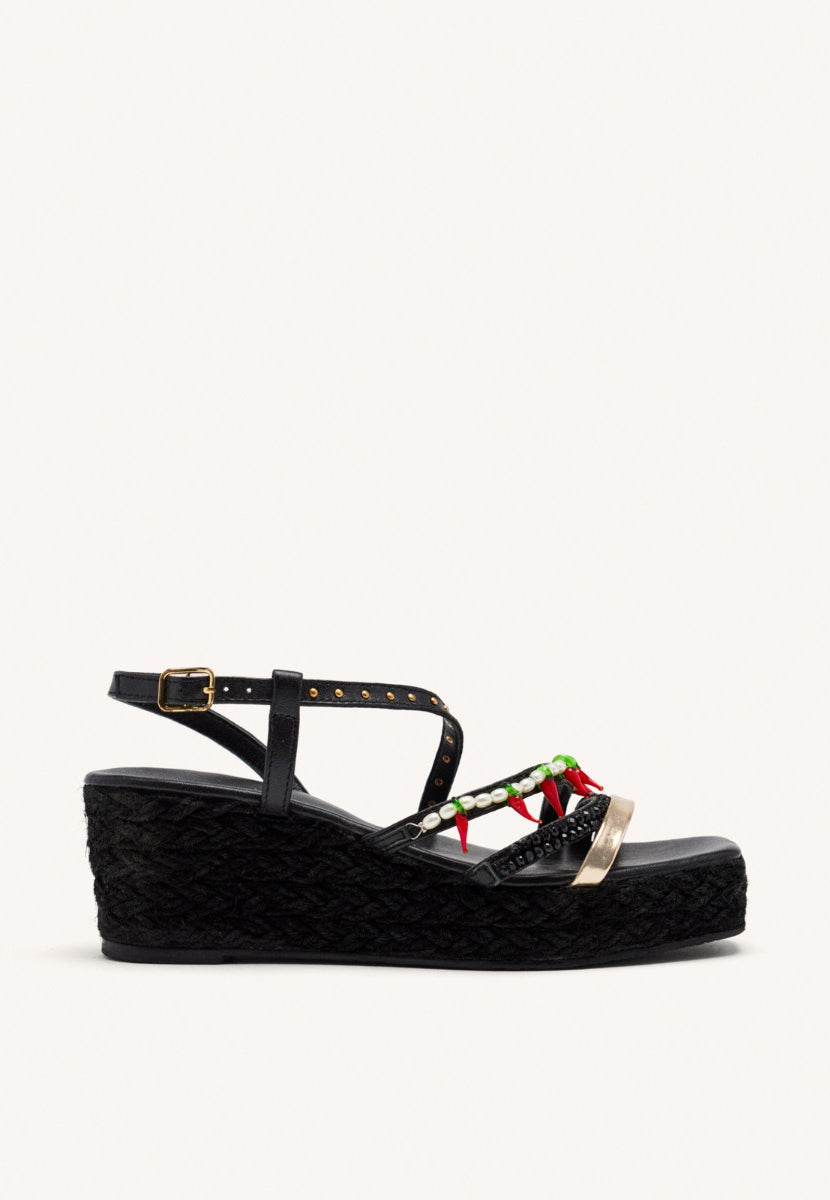 SANDALIAS PIEL CUÑA YUTE XENA