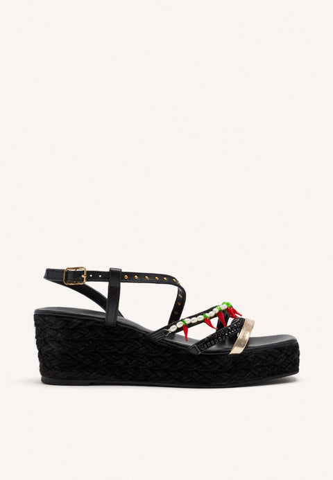 SANDALIAS PIEL CUÑA YUTE XENA