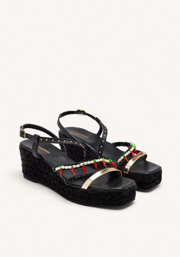 SANDALIAS PIEL CUÑA YUTE XENA