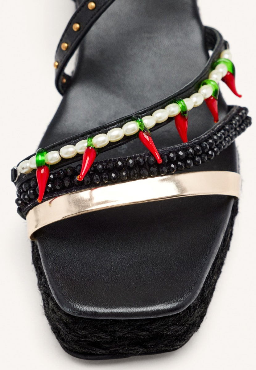 SANDALIAS PIEL CUÑA YUTE XENA