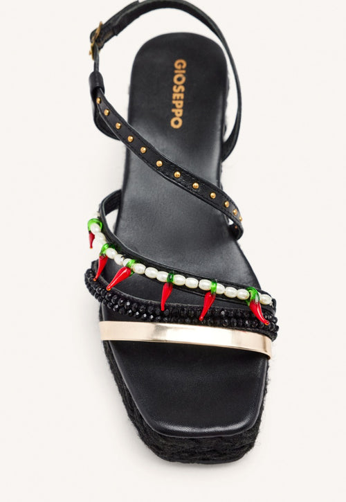 SANDALI PELLE CON PERLINE XENA