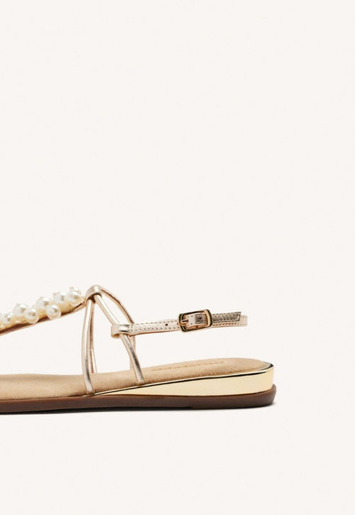 SANDALI GRECI PELLE CON PERLE KOSSUTH