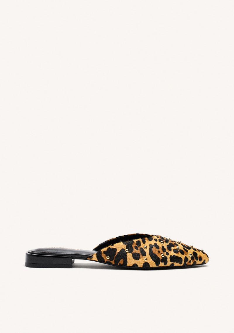 MULES COURO ESTAMPADO LEOPARDO IRASBURG