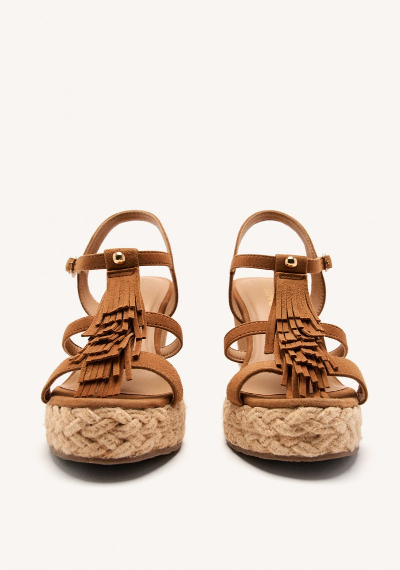 SANDALIAS CUÑA PIEL FLECOS ELDERON