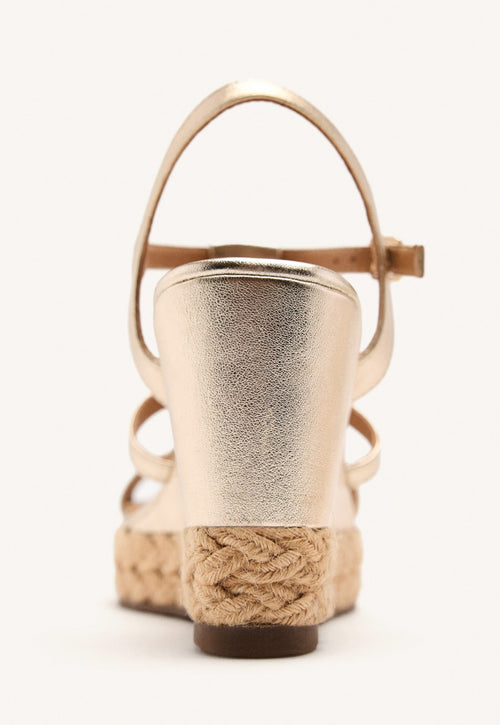 SANDALI CON ZEPPA PELLE CON FRANGE ELDERON