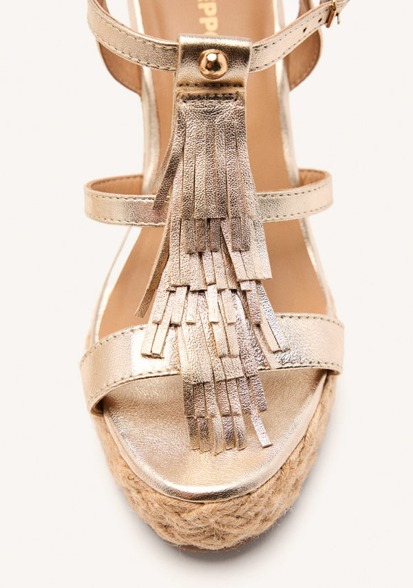 SANDALIAS CUÑA PIEL FLECOS ELDERON