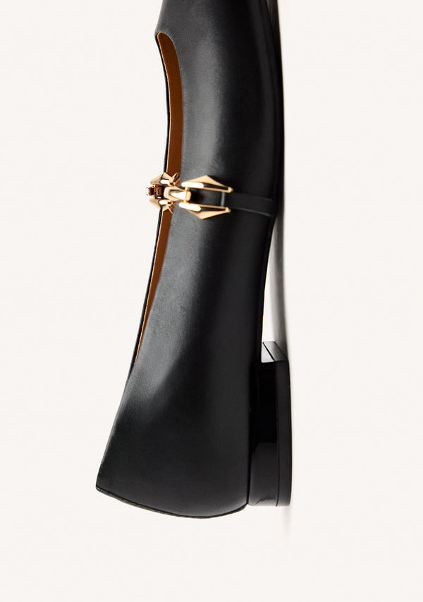 CHAIN LEATHER BALLET FLATS HALLIE