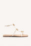 LEATHER RHINESTONE FLAT SANDALS LYNNFIELD