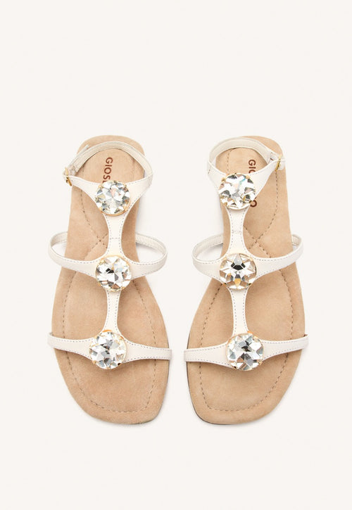 SANDALI BASSI PELLE CON STRASS LYNNFIELD