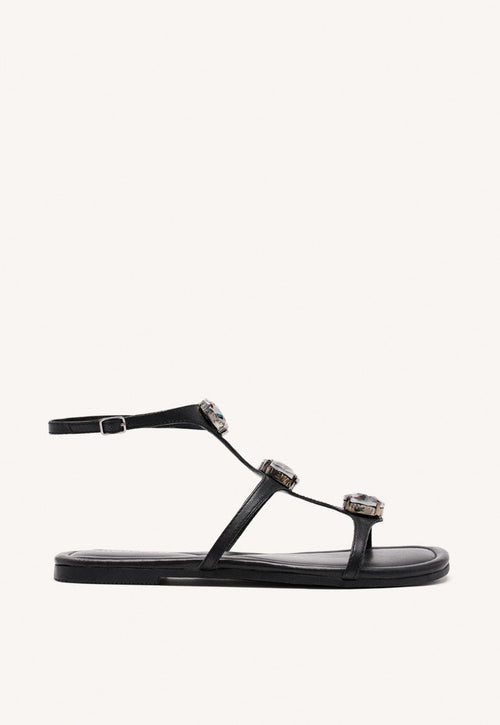 SANDALI BASSI PELLE CON STRASS LYNNFIELD