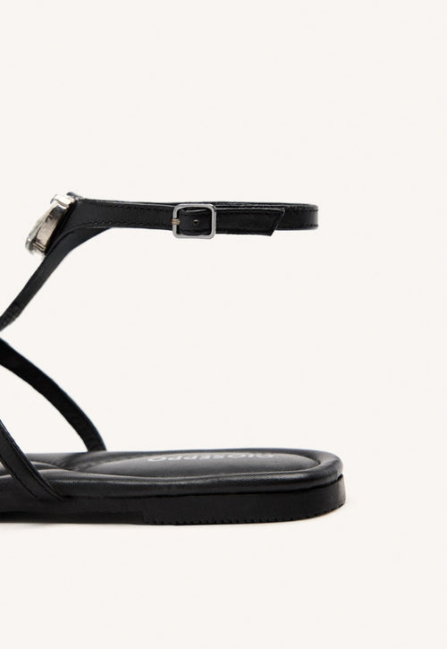 SANDALI BASSI PELLE CON STRASS LYNNFIELD