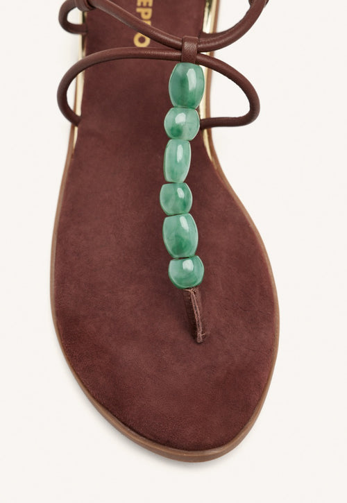 SANDALIAS GRIEGAS ABALORIOS PIEL MILLVILLE