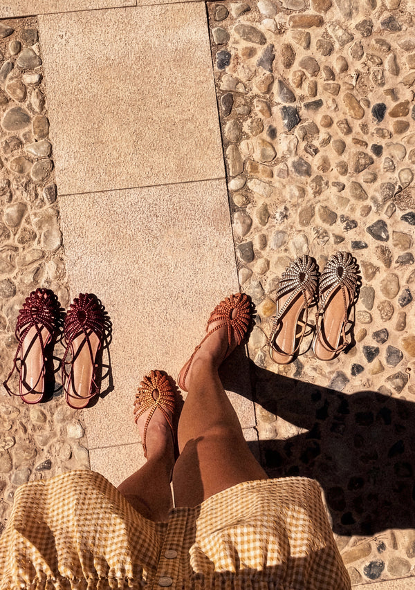 BRAIDED LEATHER MULES HINGHAM