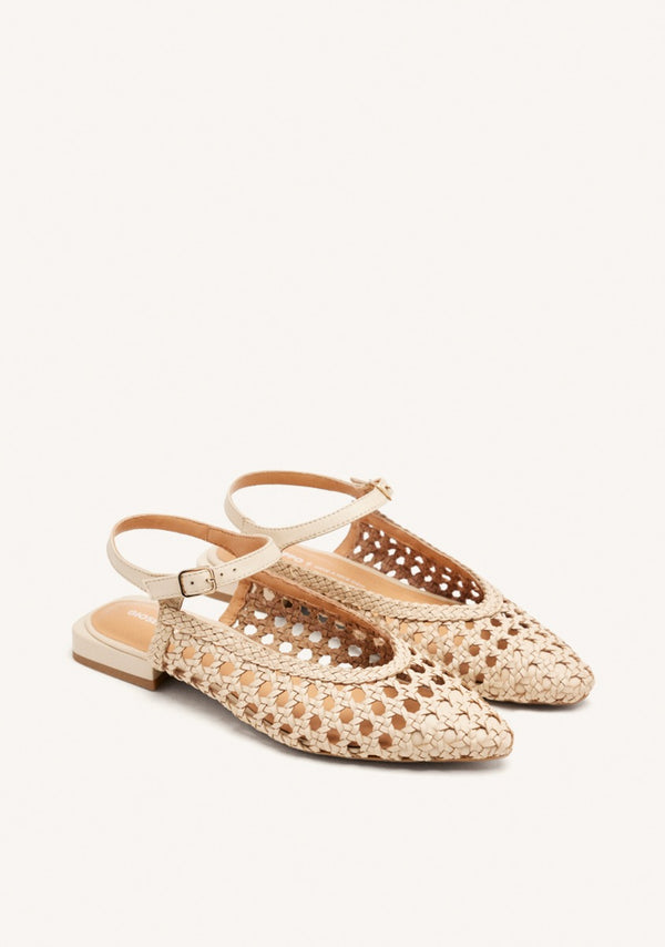 MULES CUIR TRESSÉ DEBLOIS