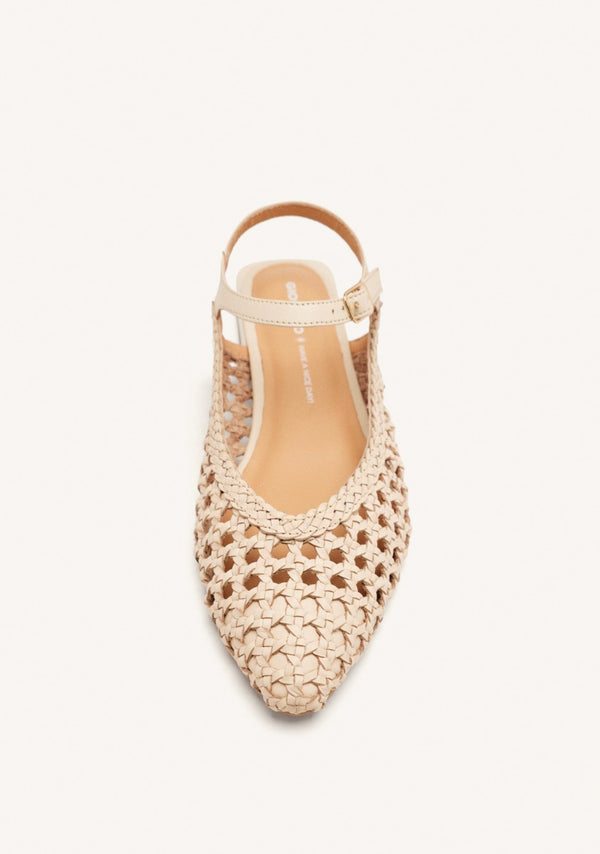 MULES CUIR TRESSÉ DEBLOIS