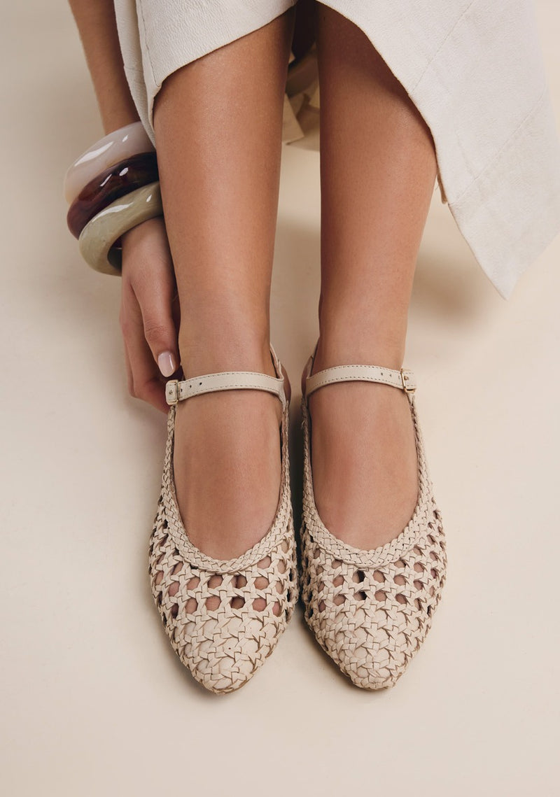 MULES CUIR TRESSÉ DEBLOIS