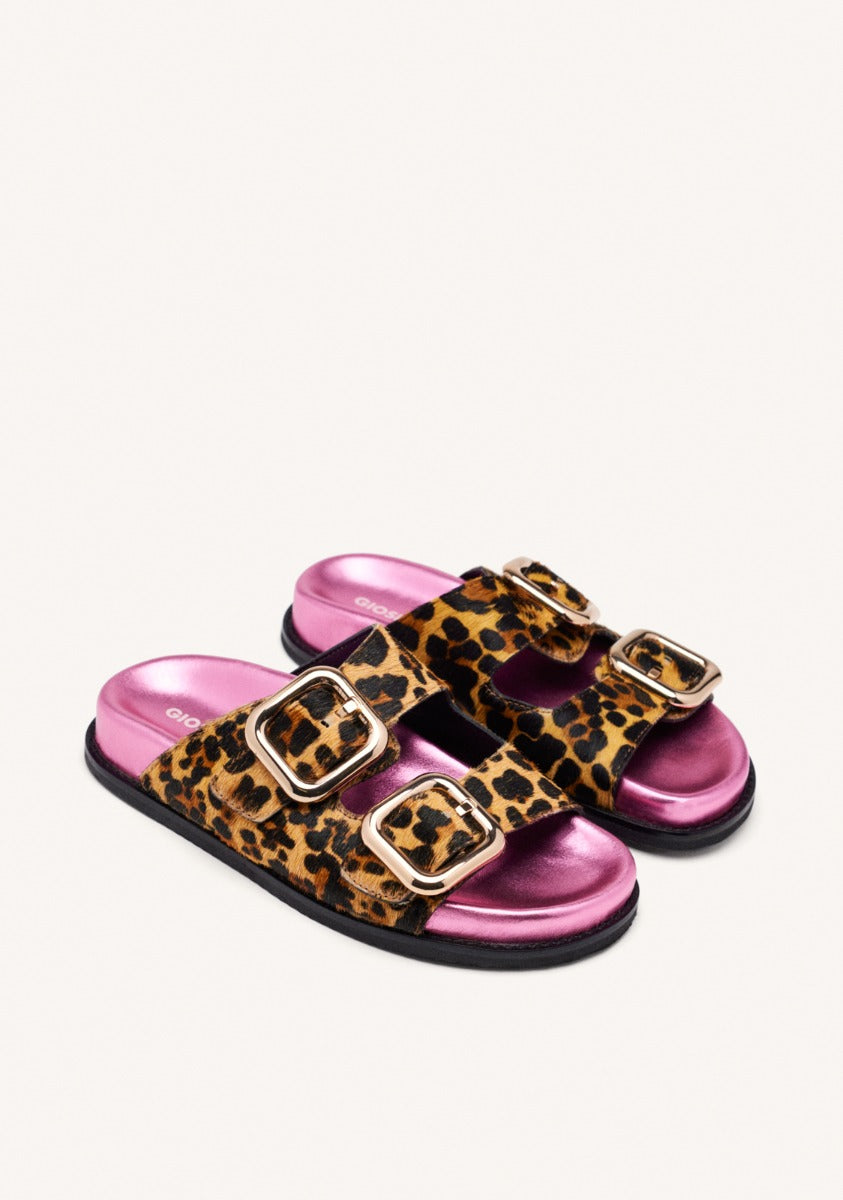 ANIMAL PRINT LEATHER BIO SANDALS MIFFLIN