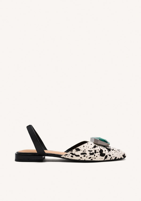 MULES COURO COM ESTAMPA DE LEOPARDO HUGHES