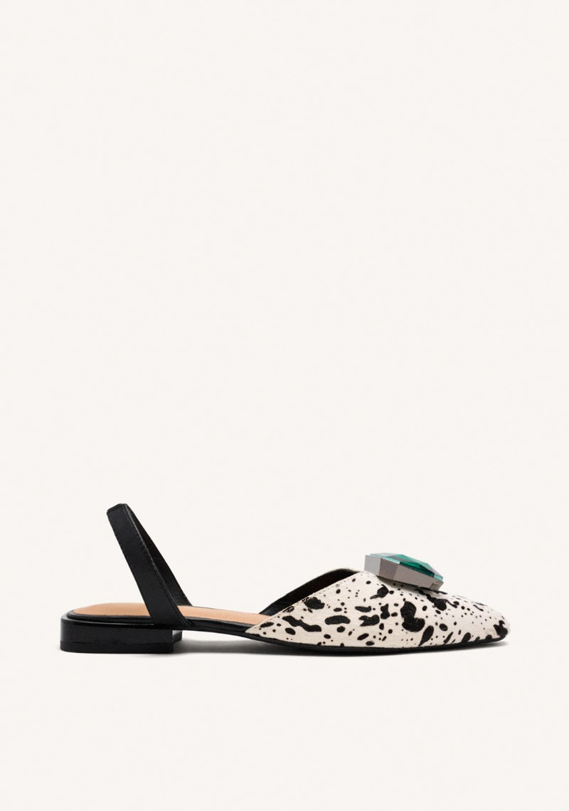 MULES COURO COM ESTAMPA DE LEOPARDO HUGHES