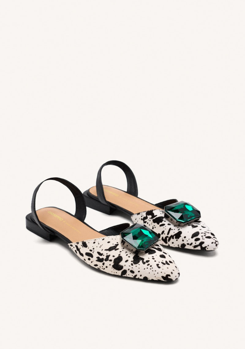 MULES COURO COM ESTAMPA DE LEOPARDO HUGHES