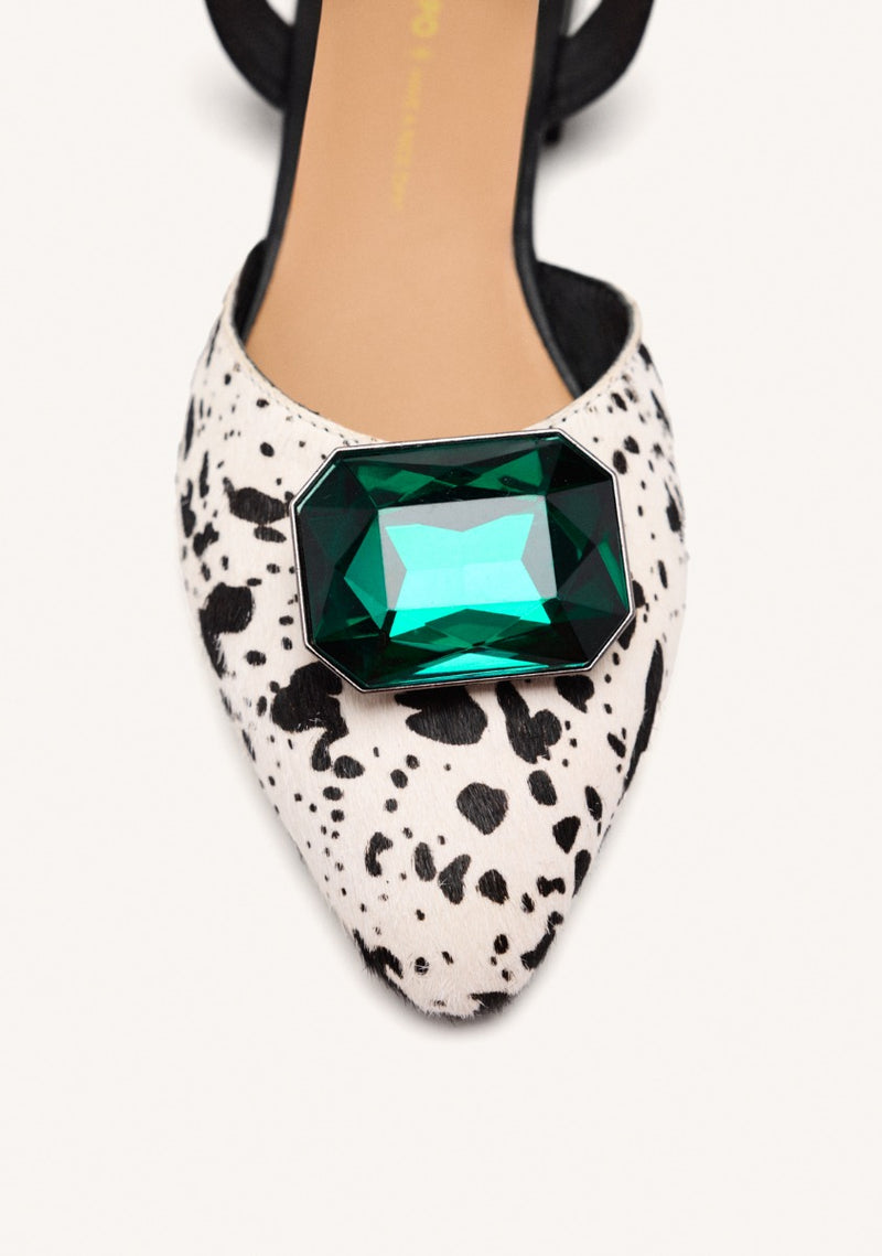 MULES COURO COM ESTAMPA DE LEOPARDO HUGHES