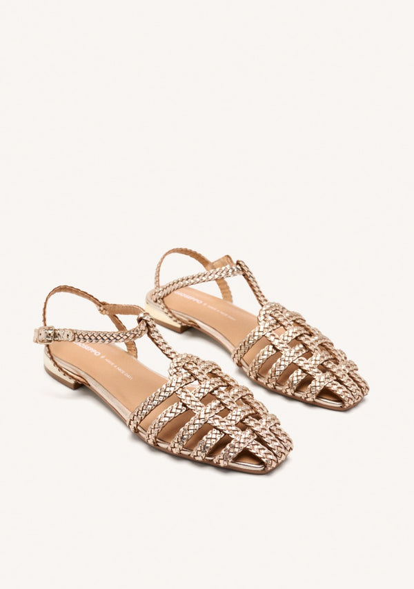 BRAIDED LEATHER CRAB SANDALS DIGHTON