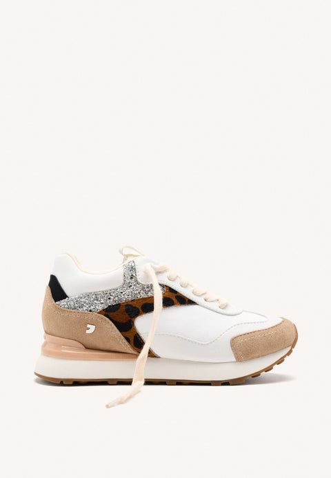 SNEAKERS PELLE CON ZEPPA LEOPARDATA E SHINE ETNA