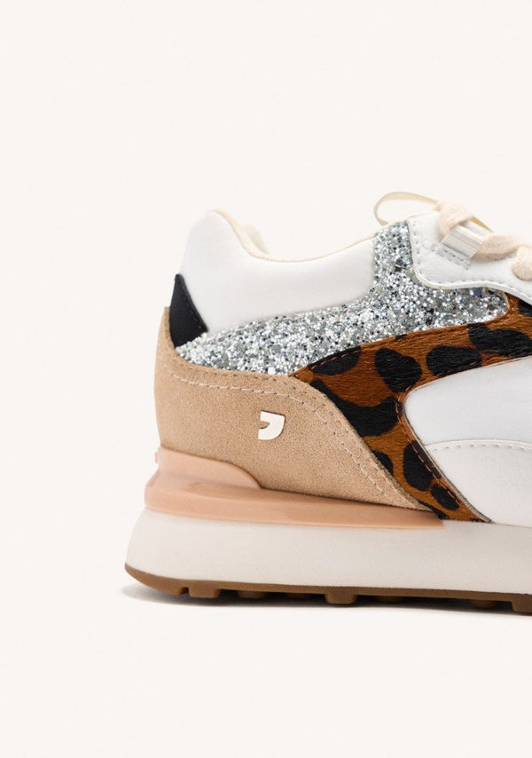 SNEAKERS PELLE CON ZEPPA LEOPARDATA E SHINE ETNA