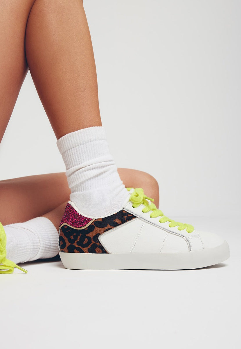 SNEAKERS PELLE STAMPA LEOPARDO E ZEPPA GILFORD