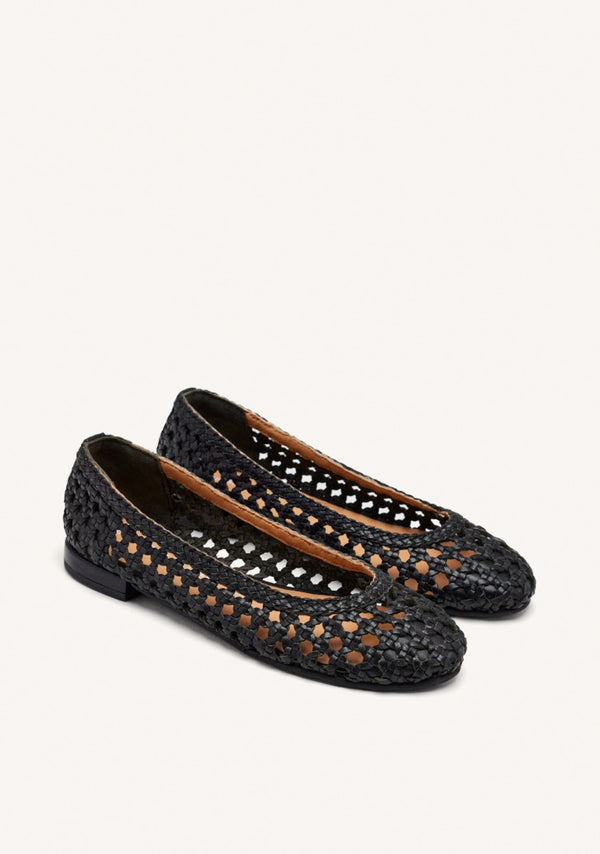 BRAIDED LEATHER BALLET FLATS LORAIN