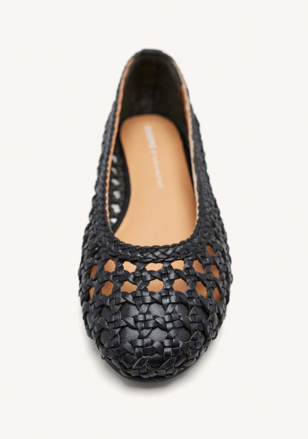 BRAIDED LEATHER BALLET FLATS LORAIN
