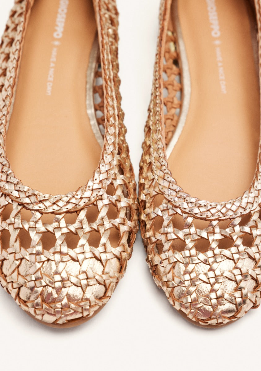 BRAIDED LEATHER BALLET FLATS LORAIN