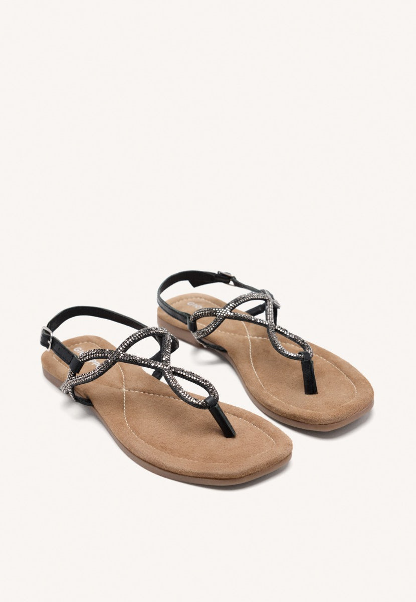 SANDALIAS PIEL PEDRERÍA KINGFIELD