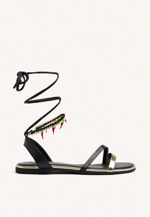 BEADED LEATHER SANDALS MILLIE