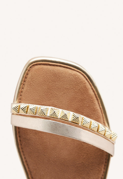 LEATHER SANDALS WITH STUDS AND BEADS PHOEBE